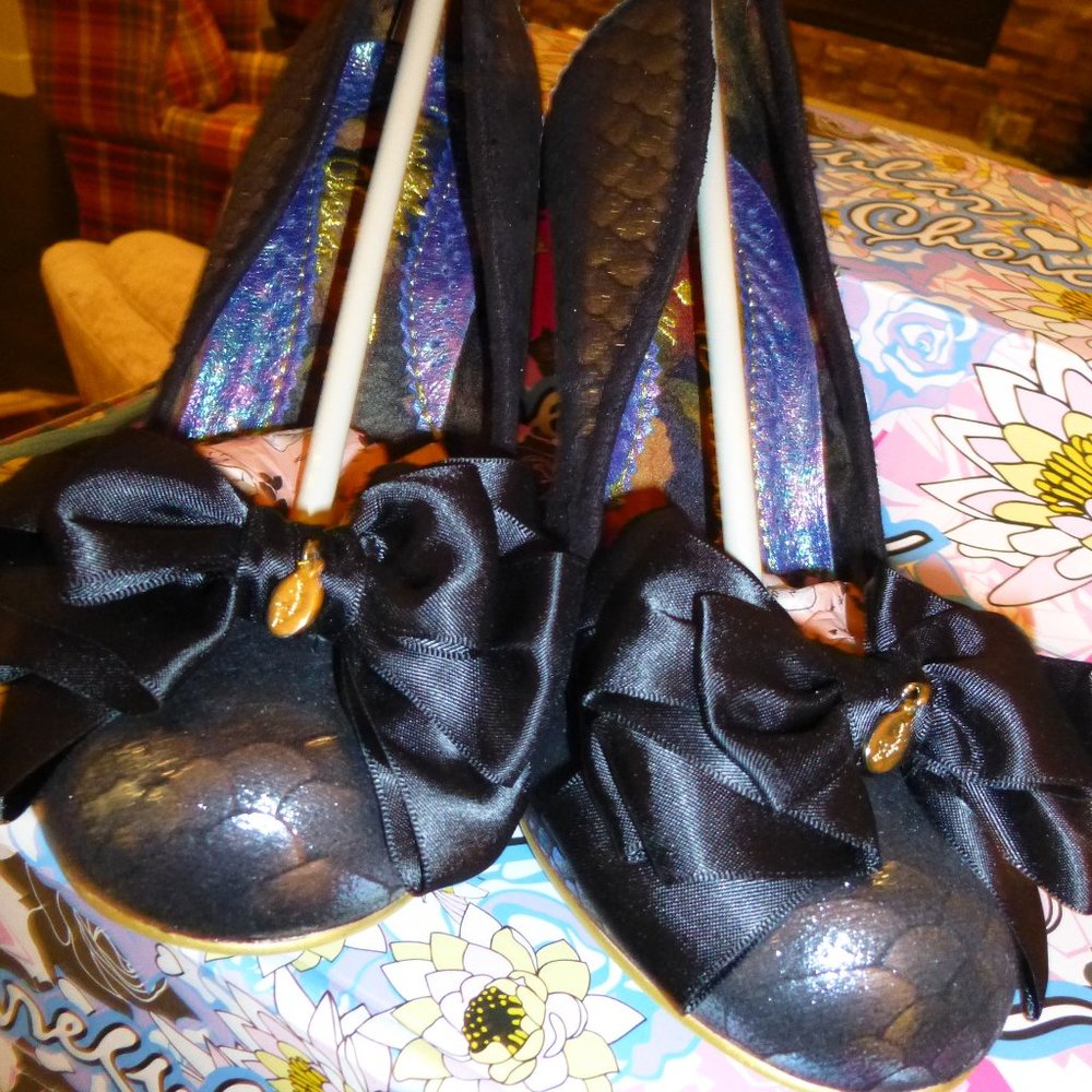 Irregular Choice Ascot Black Snakeskin high heels EU 39 / UK 6